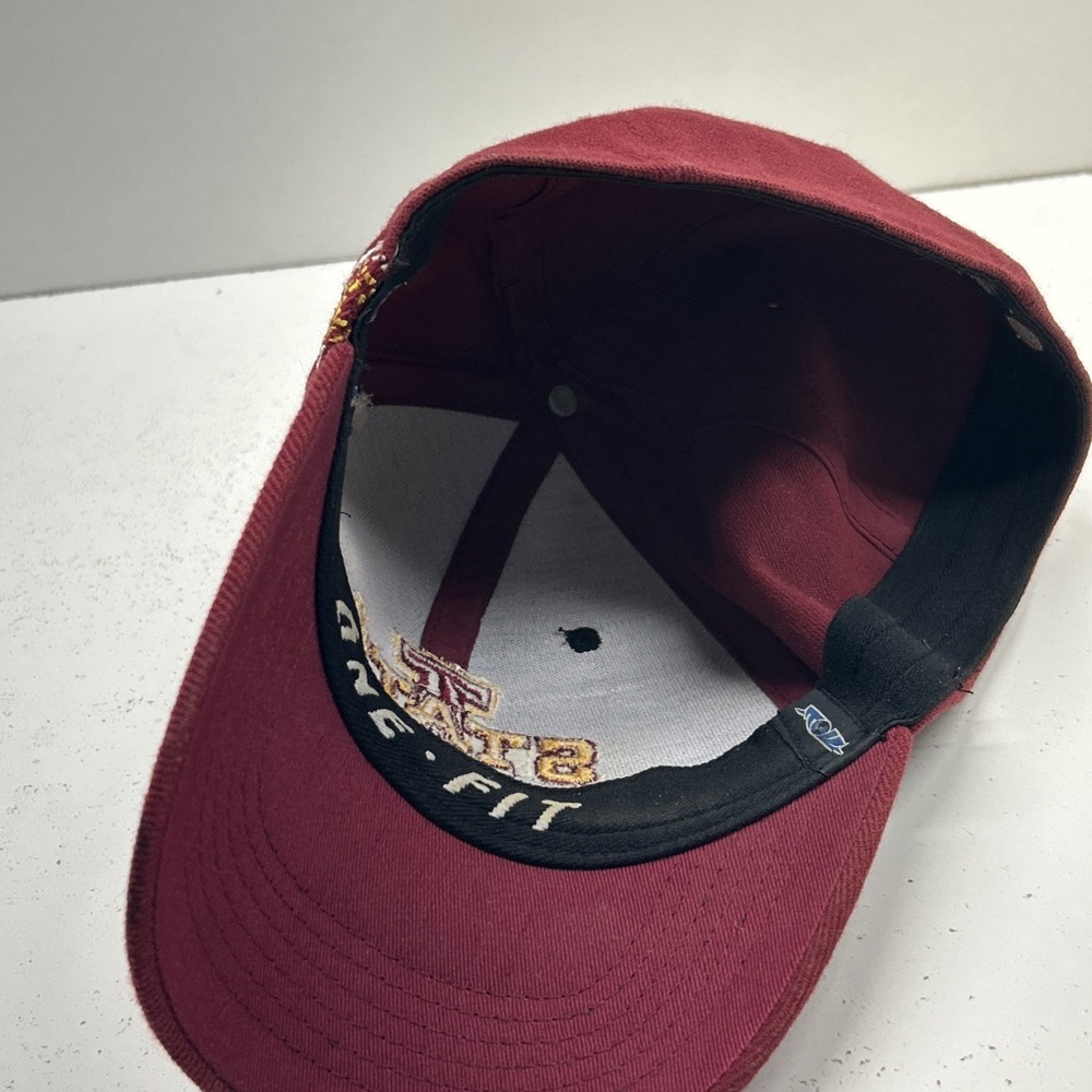 Iowa State Cyclones Hat Cap One Fit Strapback Cardinal Black NCAA Adult OSFA - Picture 5 of 7